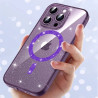 Funda Silicona Transparente Purpurina Magsafe Samsung S23 Plus en 4-Colores