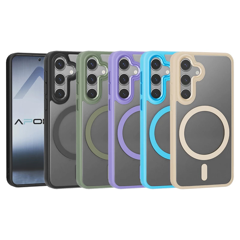 Funda Premium Transpartente Borde Color Magsafe para Samsung S24 Plus 6-Colores