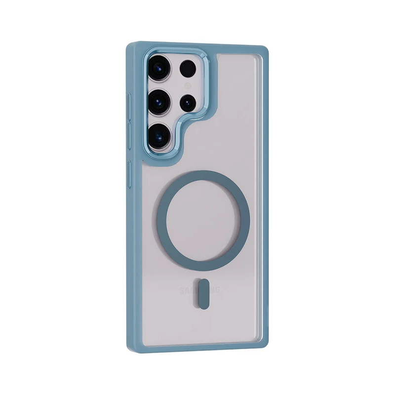 Funda Premium Transpartente Borde Color Magsafe para Samsung S24 Ultra 6-Colores