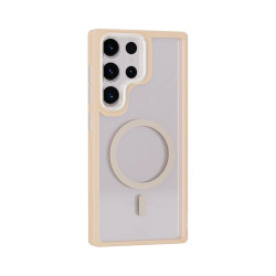 Funda Premium Transpartente Borde Color Magsafe para Samsung S24 Ultra 6-Colores