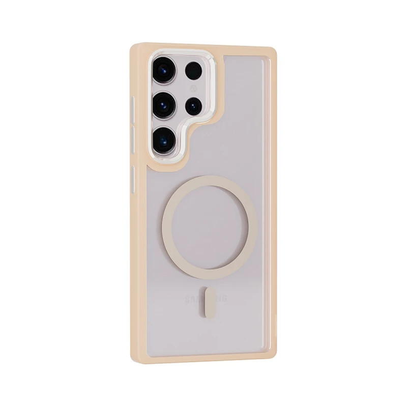 Funda Premium Transpartente Borde Color Magsafe para Samsung S24 Ultra 6-Colores