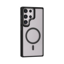 Funda Premium Transpartente Borde Color Magsafe para Samsung S24 Ultra 6-Colores