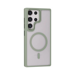 Funda Premium Transpartente Borde Color Magsafe para Samsung S24 Ultra 6-Colores