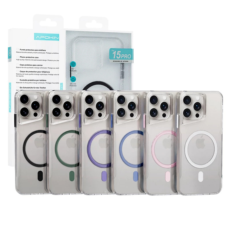 Funda con Magsafe Transparente Apokin iPhone 15 Pro 6 Colores