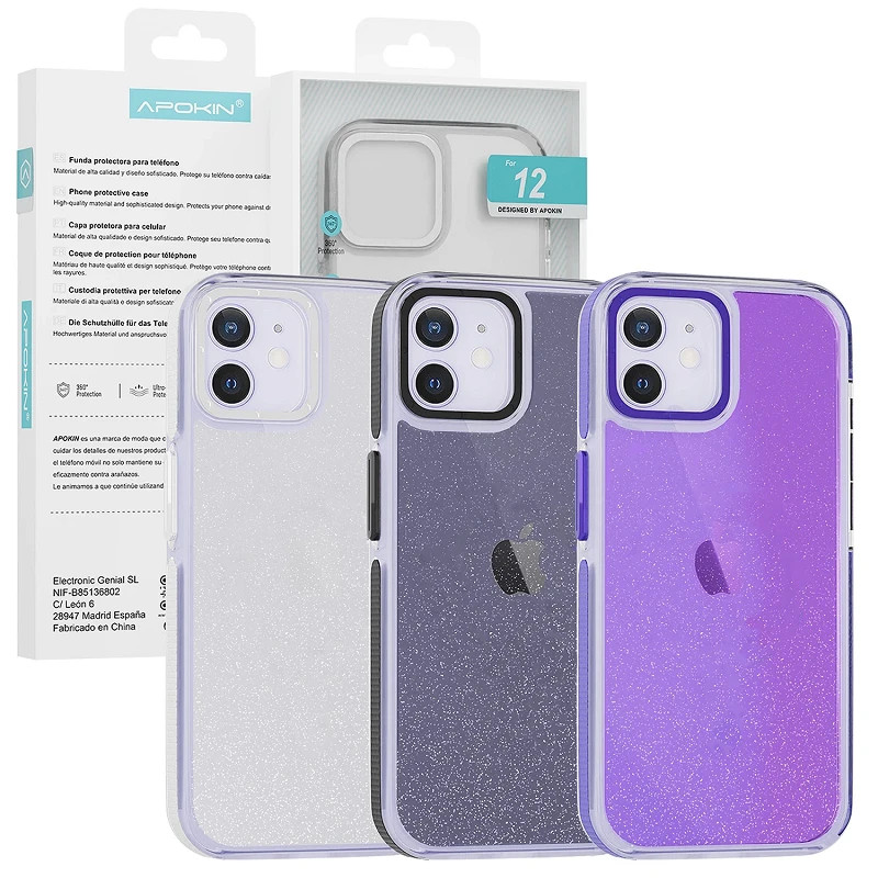 Funda Purpurina Apokin iPhone 12/12 Pro Colores
