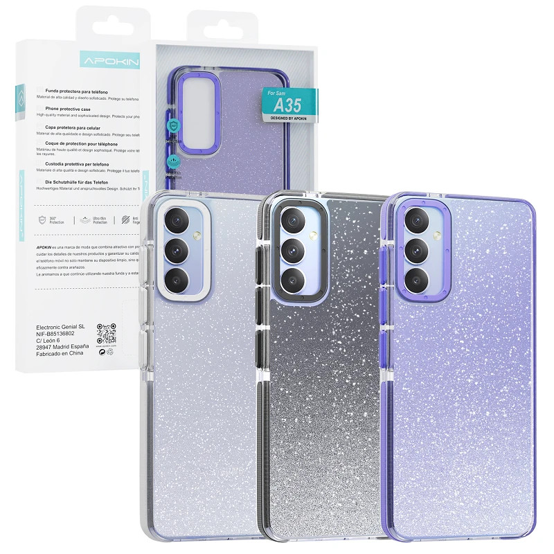 Funda Purpurina Apokin Samsung A35 Colores