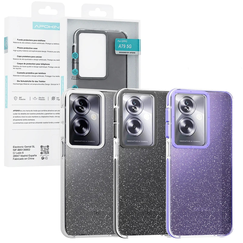 Funda Purpurina Apokin Oppo A79 5G Colores