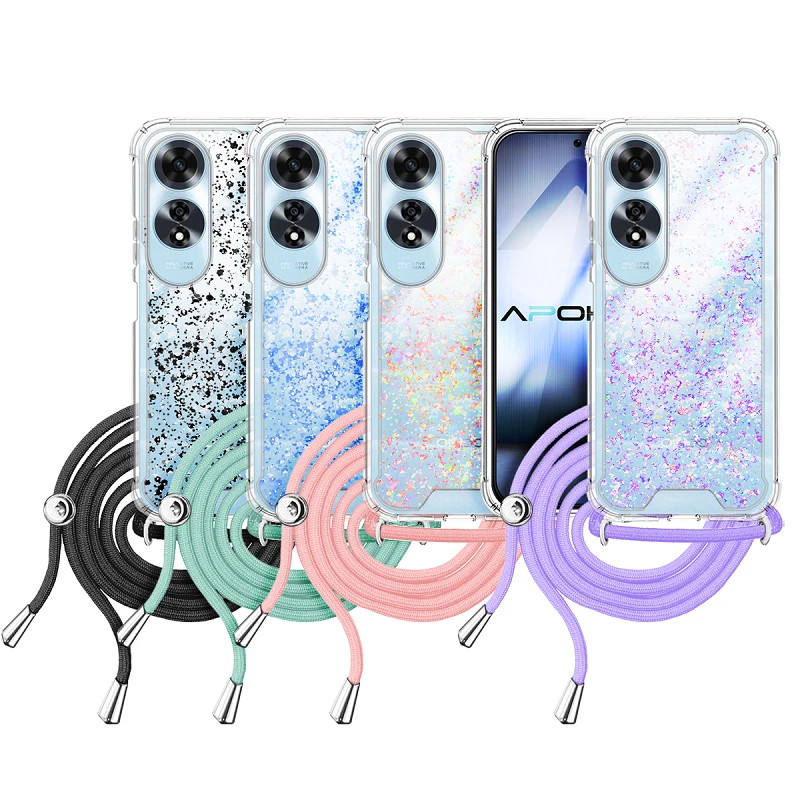 AIR* Funda Gel transparente con Cordón Oppo A60 4-Colores