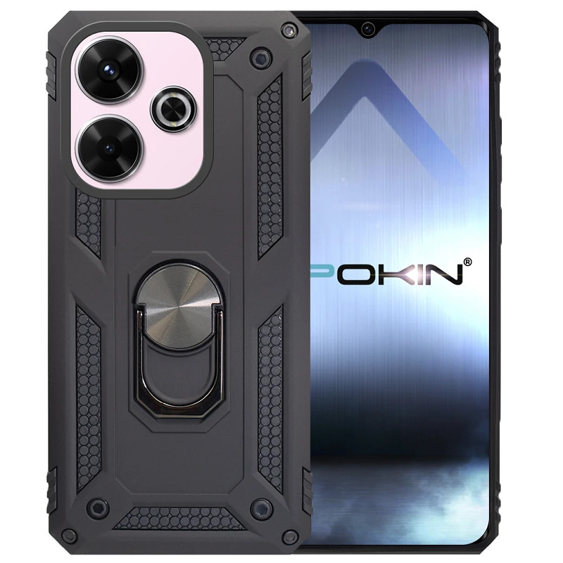 Funda Aluminio Antigolpe Xiaomi Redmi 13 con Iman y Soporte de Anilla 360