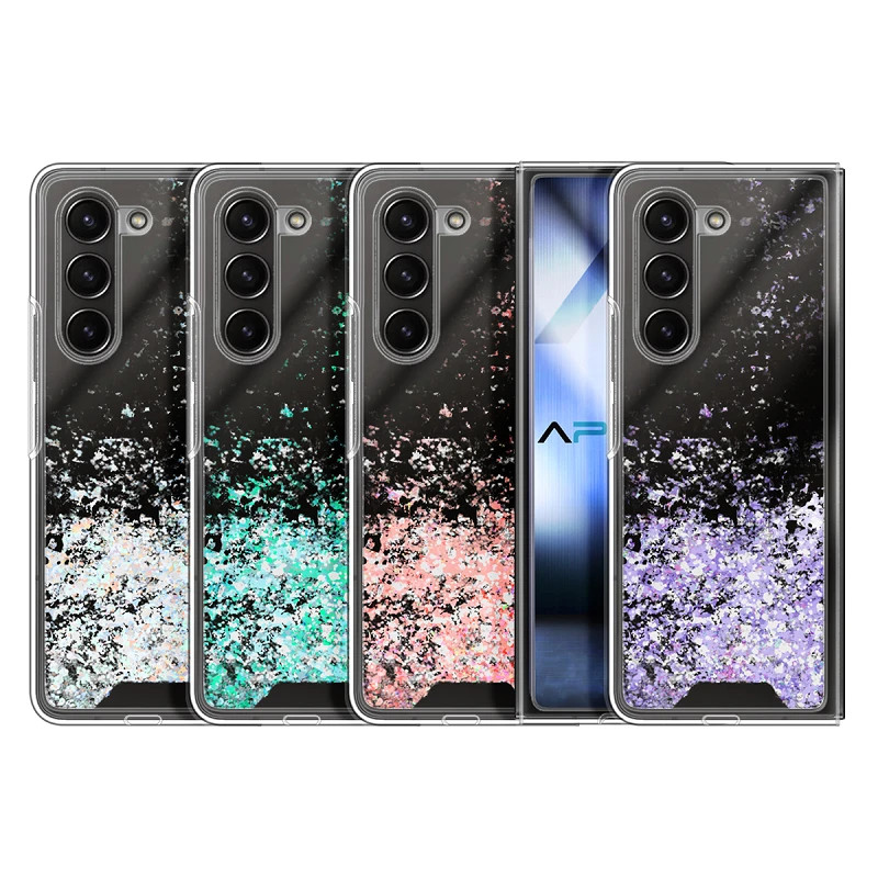 Funda Gel transparente purpurina Samsung Z Fold 6 - 4 Colores