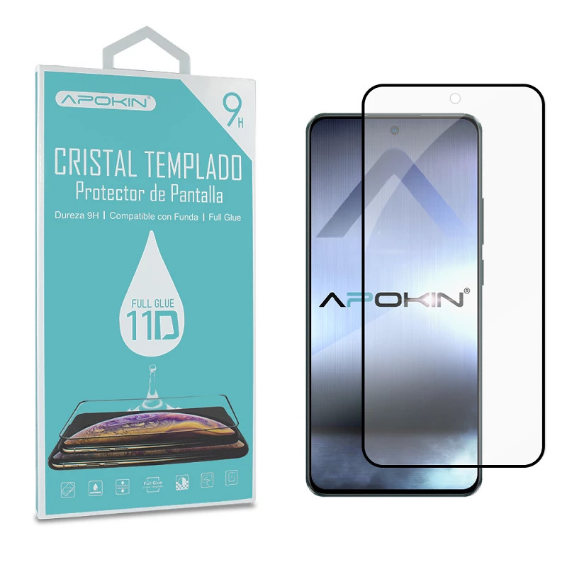 Cristal templado Full Glue 11D Premium Oppo Reno 12F Protector de Pantalla Curvo Negro