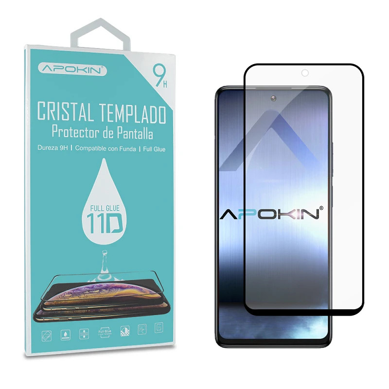 Cristal templado Full Glue 11D Premium TCL 50 5G Protector de Pantalla Curvo Negro