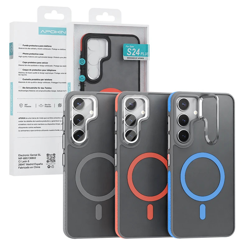 Funda Magsafe Smoked Con Cubre Camara Samsung S24 Plus -Color