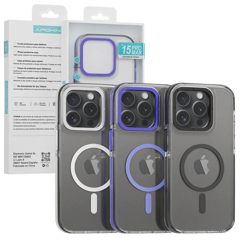 Funda Apokin Reforzada Con Magsafe iPhone 15 Pro Max 3 Colores