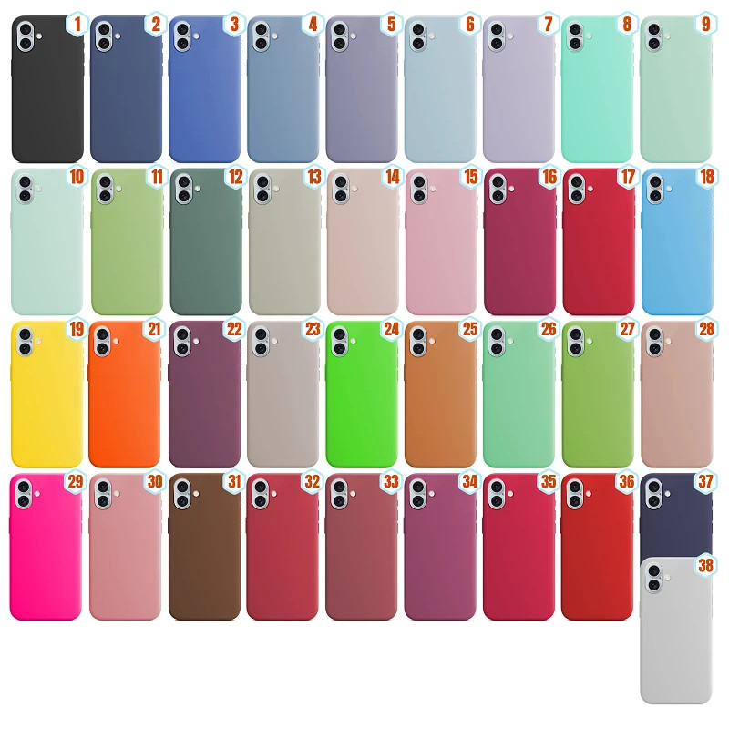 Funda Silicona Liquida Efecto Piel iPhone 16 Plus disponible en 38 Colores