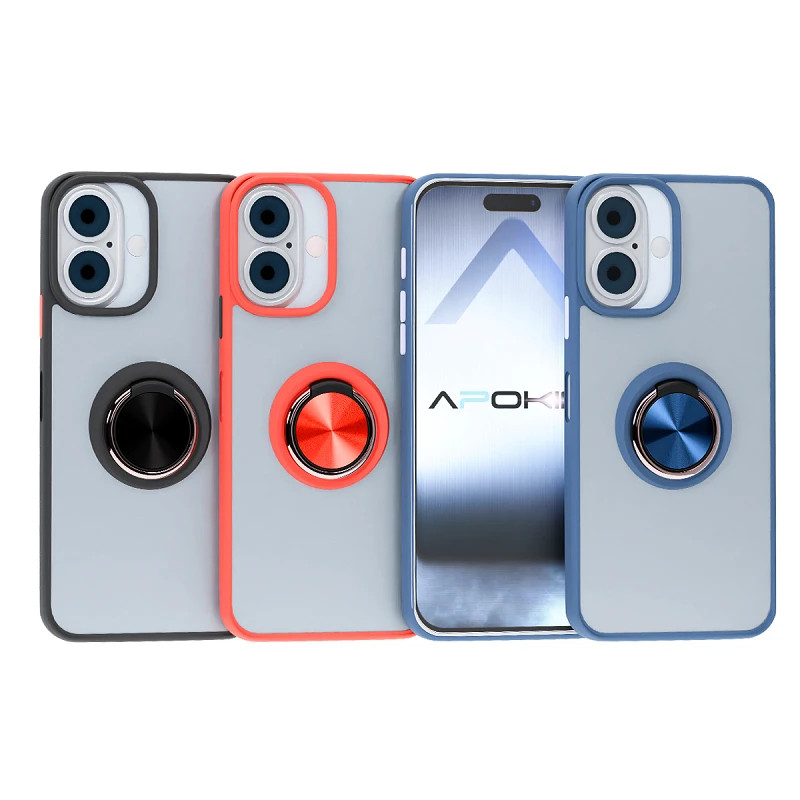 Funda Gel iPhone 16 Iman con soporte Smoked