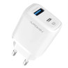 Cargador Rapido 20w PDTipoC+USB3.1 5.2A APOKIN sin Cable Blanco