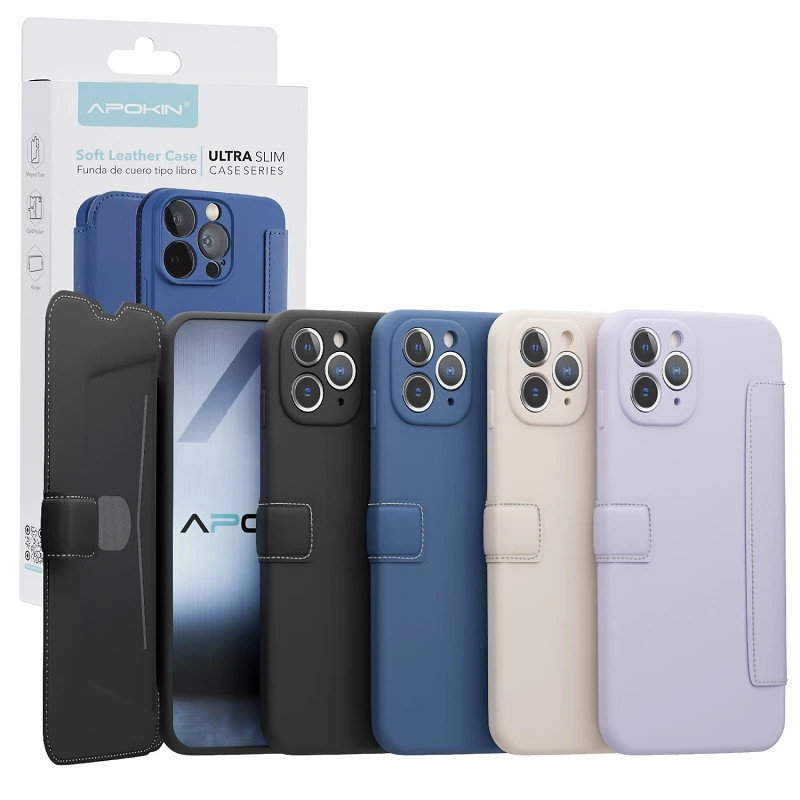Funda de Tapa Silicona Suave para iPhone 14 Pro 4-Colores