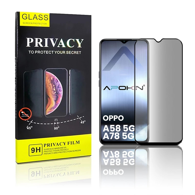 Cristal templado Privacidad Oppo A58 5G/A78 5G Protector de Pantalla 5D Curvo