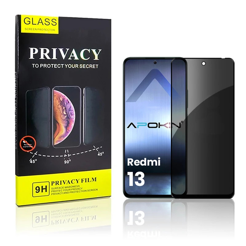 Cristal templado Privacidad Xiaomi Redmi 13 de Pantalla 5D Curvo