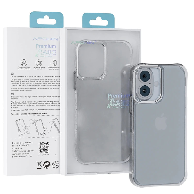 Funda Silicona iPhone 16 Plus Transparente 3.3MM Extra Grosor