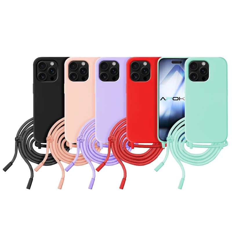 Funda suave con Cordon Iphone 16 Pro Max 5-Colores