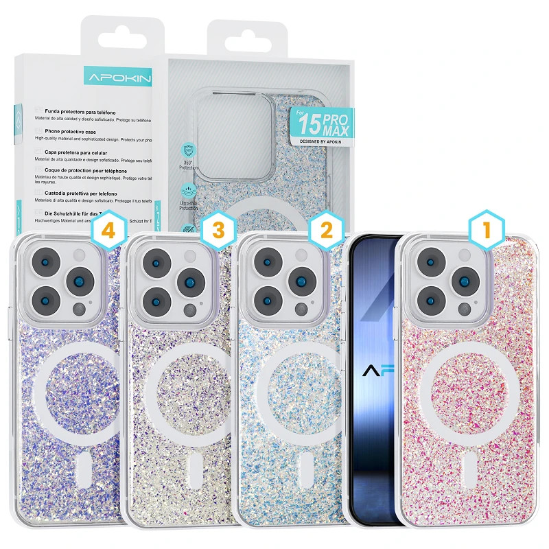 Funda Purpurina con Magsafe iPhone 15 Pro Max 4 Colores