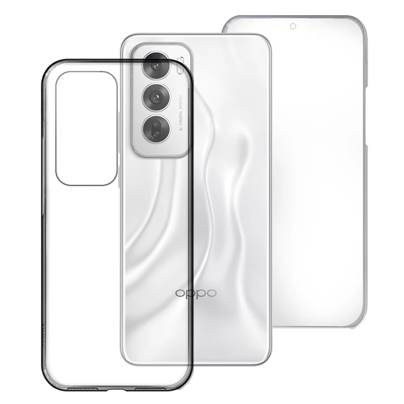 Funda Doble Oppo Reno 12 Silicona Transparente Delantera y Trasera