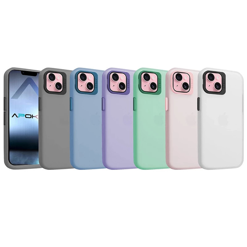 Funda Silicona Mate Con Soporte para iPhone 13 en 6-Colores