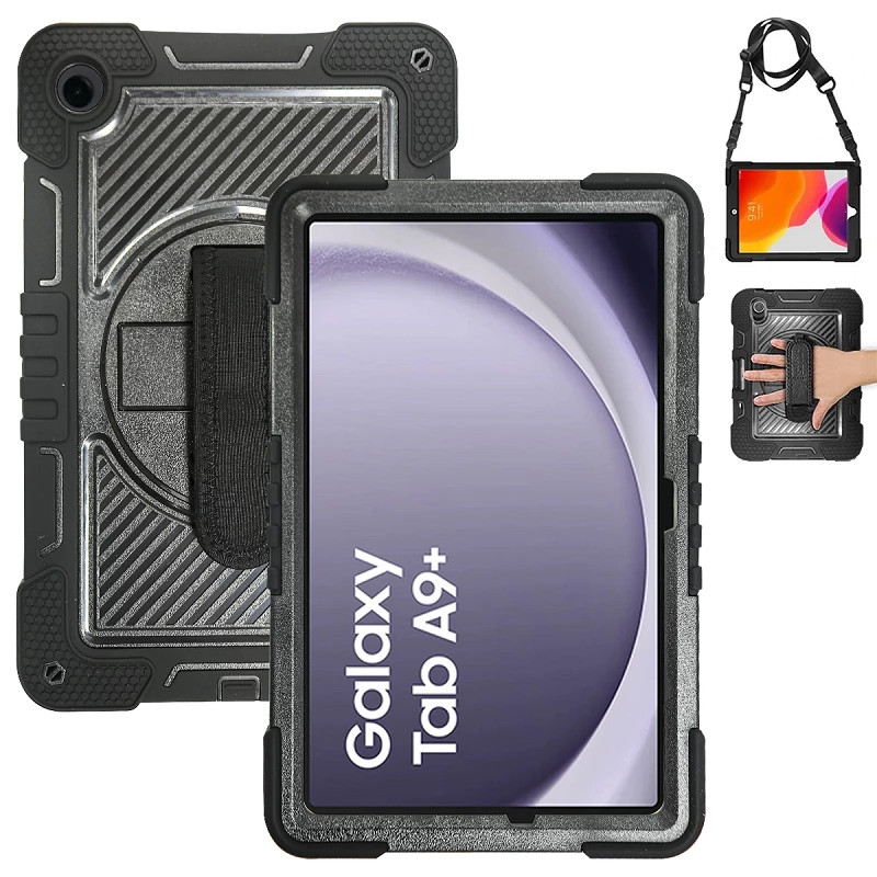 Funda para Samsung Galaxy Tab A9 Plus Con Correa y Asa y Ranura de Lapiz Anti-Golpes