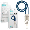Apokin Cordon-Cable 2en1 60W 120cm de Tipo- C a Tipo-C Azul