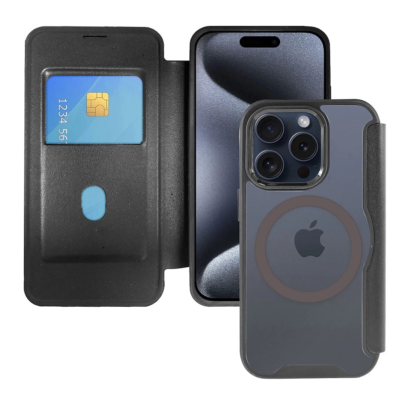 Funda de Tapa Magnetica con Magsafe y Tarjetero iPhone 16 Plus