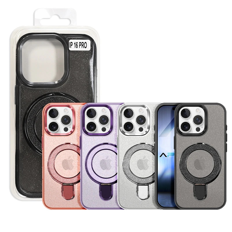 Funda Purpurina Magsafe Con Anilla Magsafe iPhone 16 Pro 4 Colores