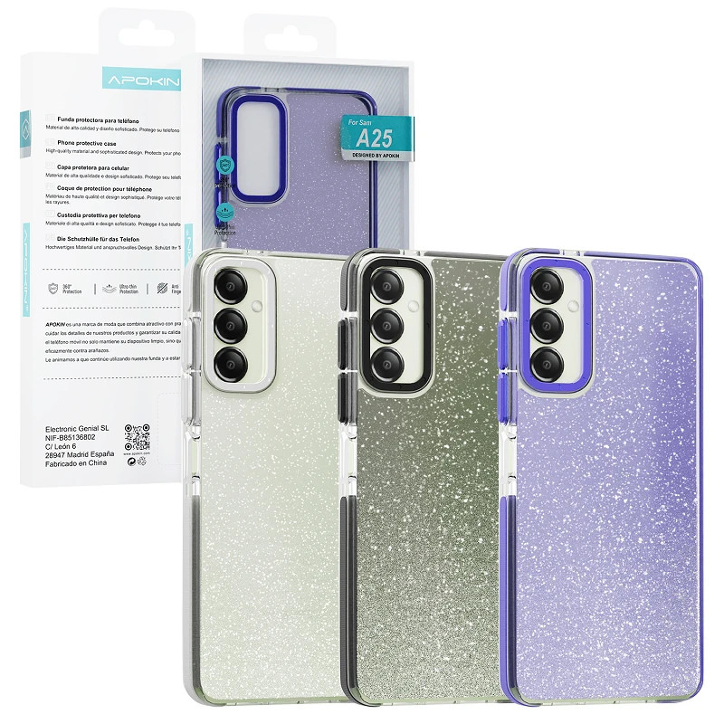 Funda Purpurina Apokin Samsung A25 Colores