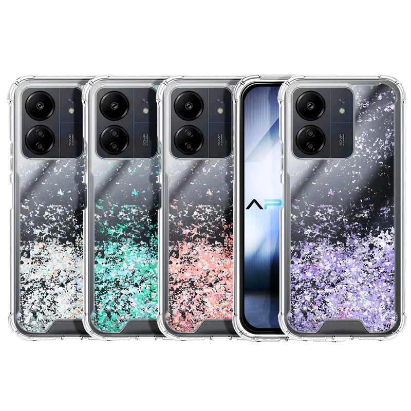 Funda Gel transparente purpurina Xiaomi Redmi 13C 4 -Colores