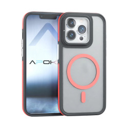 Funda Magsafe Smoked Con Cubre Camara iPhone 15 Pro Max 3-Color