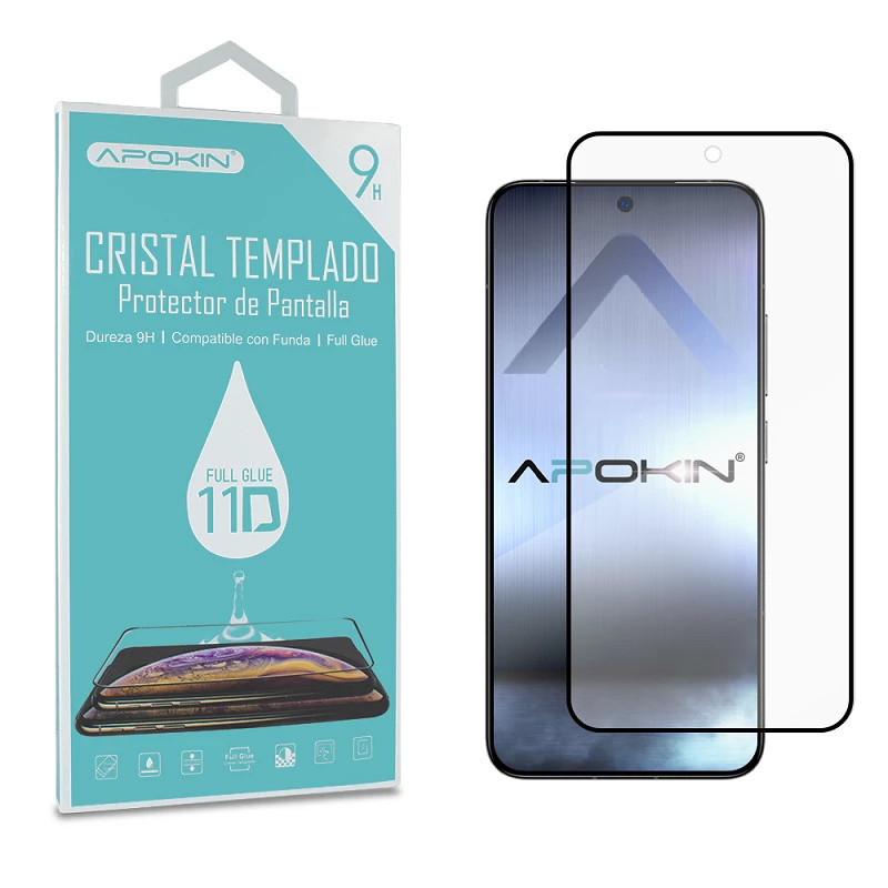 Cristal templado Full Glue 11D Premium ZTE A35/A55 Protector de Pantalla Curvo Negro