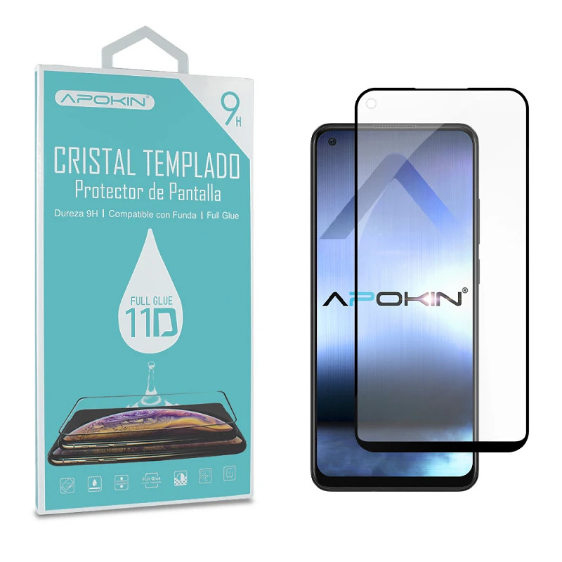 Cristal templado Full Glue 11D Premium ZTE A34/A54 Protector de Pantalla Curvo Negro