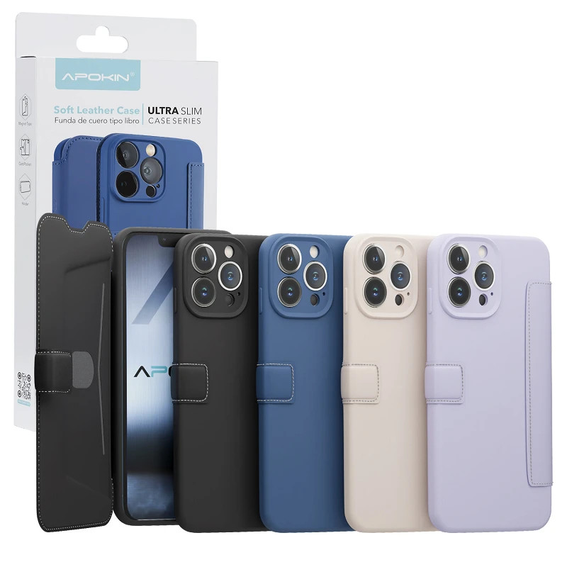 Funda de Tapa Silicona Suave para iPhone 15 Pro Max 4-Colores