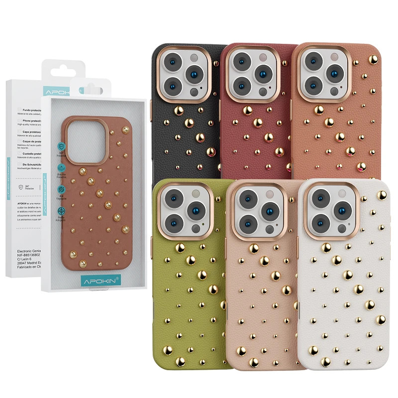 Funda de Piel Casquillos iPhone 16 - 6 Colores