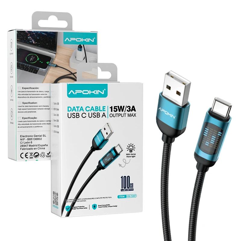 Cable USB-A a Tipo-C 15W 3A Horse Light